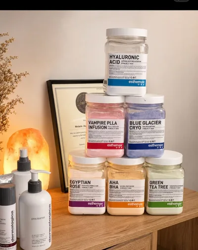 Esthemax Hydrojelly mask range on the studio shelf